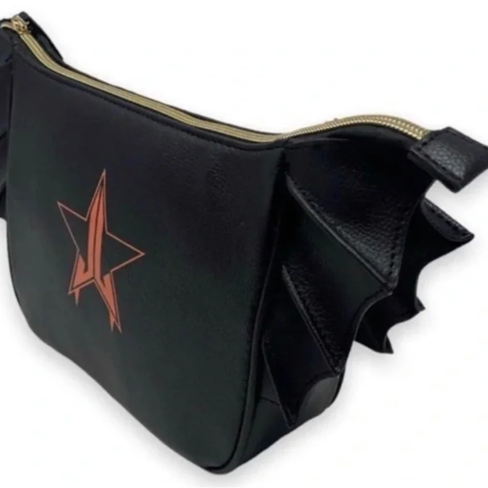 Jeffree Star Cosmetics Exclusive Faux Leather Bat Makeup Bag - Black. NWOT